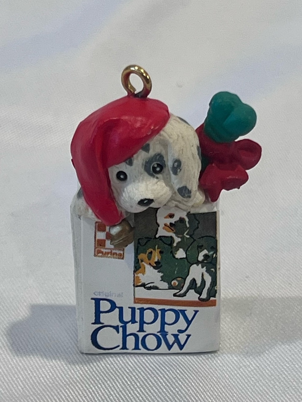 Vintage 1993 Enesco Puppy Chow Miniature Ornament #582336 Purina